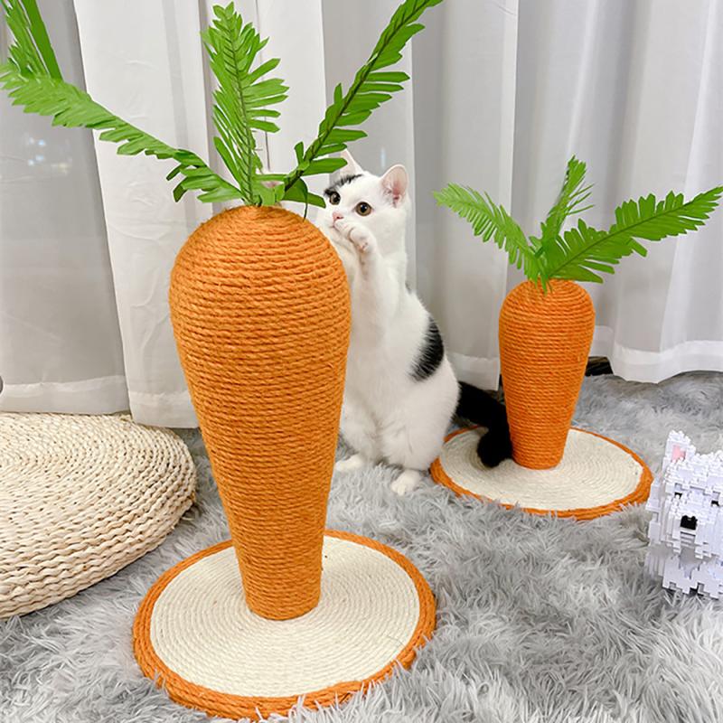 Durable Sisal Carrot Cat Scratching Post - Fun Pet Accessory