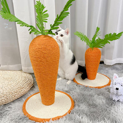 Durable Sisal Carrot Cat Scratching Post - Fun Pet Accessory
