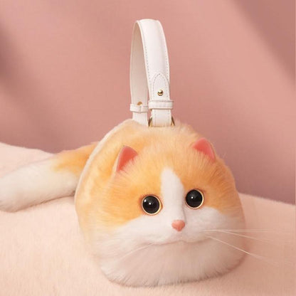 Realistic Cat-Shaped Puffy Handbag - Fun & Stylish Pet Accessory