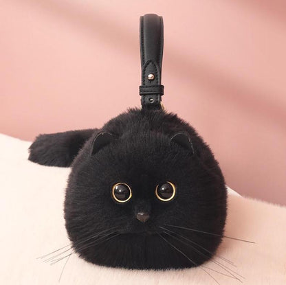 Realistic Cat-Shaped Puffy Handbag - Fun & Stylish Pet Accessory