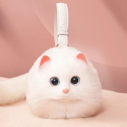 Realistic Cat-Shaped Puffy Handbag - Fun & Stylish Pet Accessory