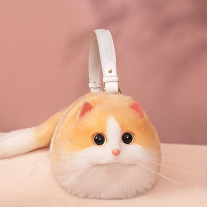 Realistic Cat-Shaped Puffy Handbag - Fun & Stylish Pet Accessory