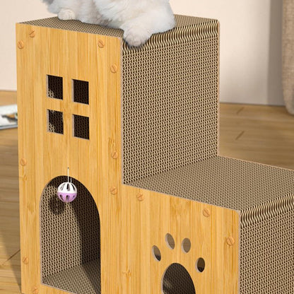 Durable Large Cat Scratching Board & House - Fun for Cats!