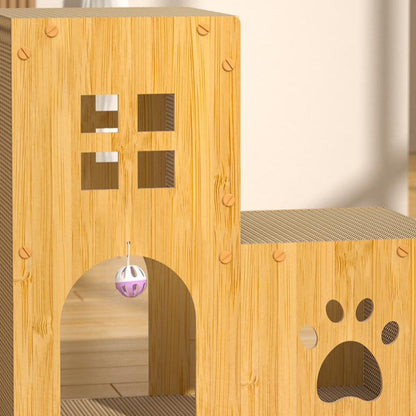 Durable Large Cat Scratching Board & House - Fun for Cats!