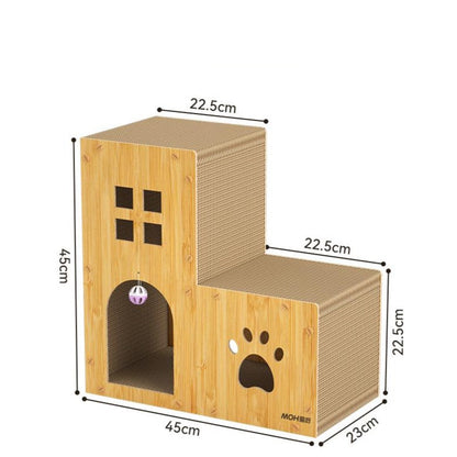 Durable Large Cat Scratching Board & House - Fun for Cats!