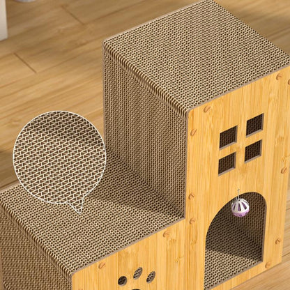 Durable Large Cat Scratching Board & House - Fun for Cats!