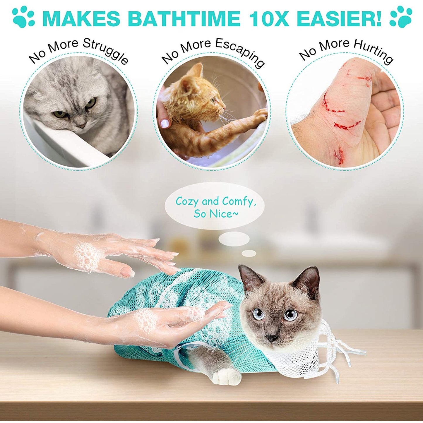 Versatile Pet Grooming Tool for Stress-Free Bathing