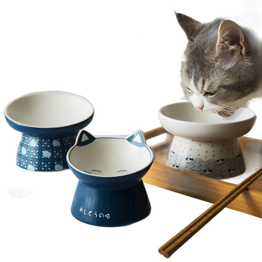 Durable Japanese Ceramic Cat Bowl for Stylish Hydration