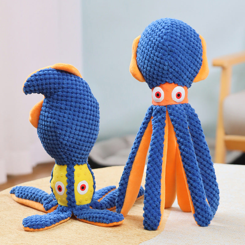 Interactive Plush Squeaky Dog Toy with Crinkle Paper Fun