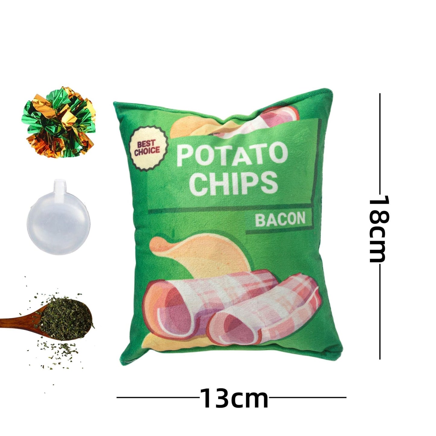 Interactive Dog Toy: Crinkle Paper Squeaky Potato Chips