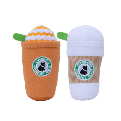 Durable Dog Toy: Squeaky Plush Coffee Cup for Fun Playtime