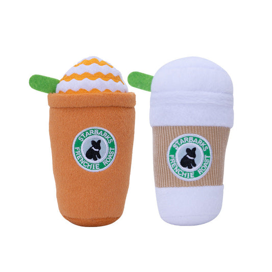 Durable Dog Toy: Squeaky Plush Coffee Cup for Fun Playtime