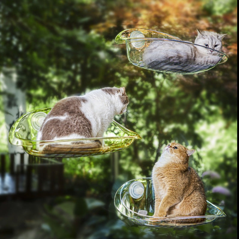 Clear Window Cat Hammock Bed - Cozy & Space-Saving Pet Accessory