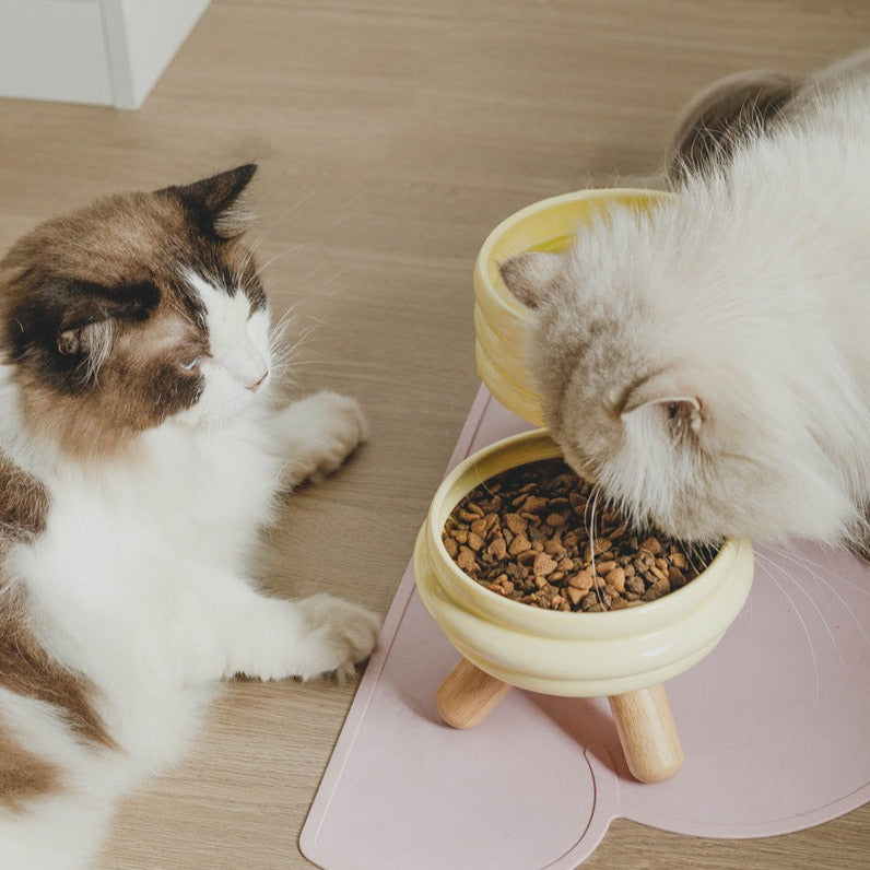 Durable Ceramic Cat Food & Water Bowl - Stylish Pet Accessory