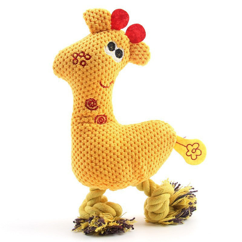 Durable Dog Toy: Cute Squeaky Deer with Rope for Fun Play