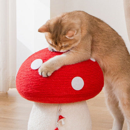 Durable Mushroom Cat Toy - Sisal Rope Scratching Post