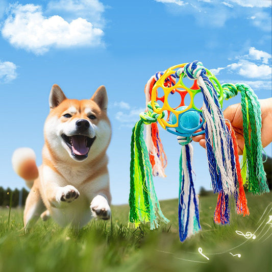 Interactive Dog Toy: Durable Bell Ball Rope for Fun Playtime