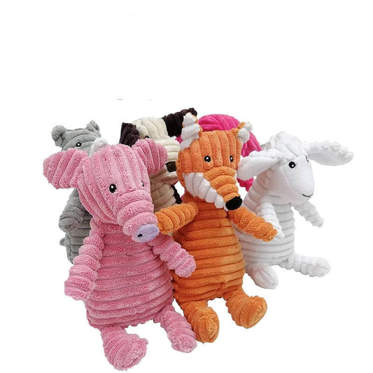 Interactive Plush Zoo Family Dog Toys - Fun Squeaky Play!