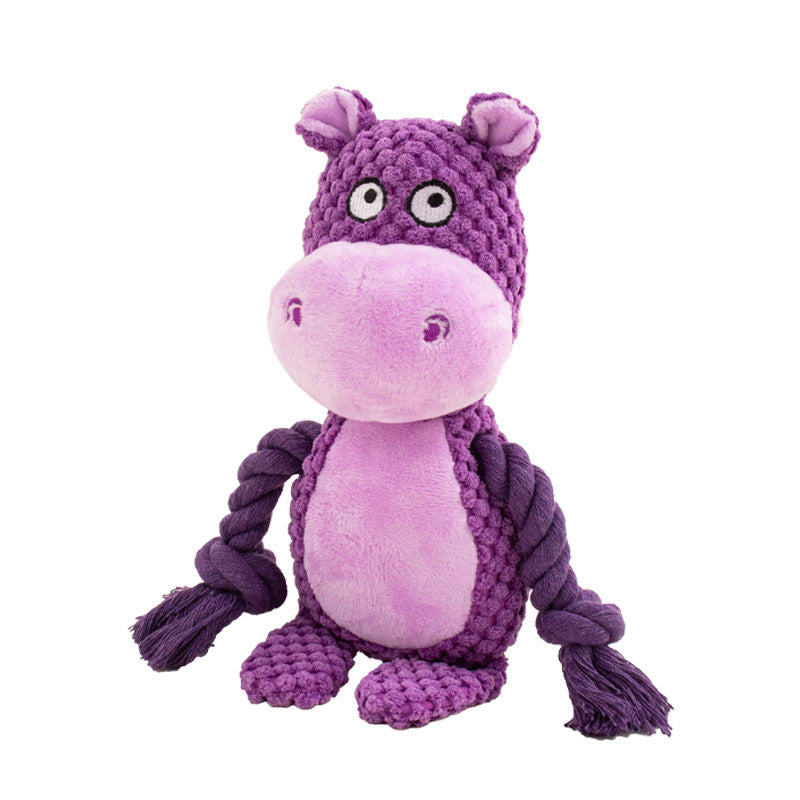 Interactive Squeaky Plush Dog Toy - Fun Zoo Animal Design
