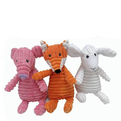 Interactive Plush Zoo Family Dog Toys - Fun Squeaky Play!