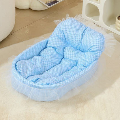 Cozy Oval Lace Cat Bed for Ultimate Comfort & Warmth