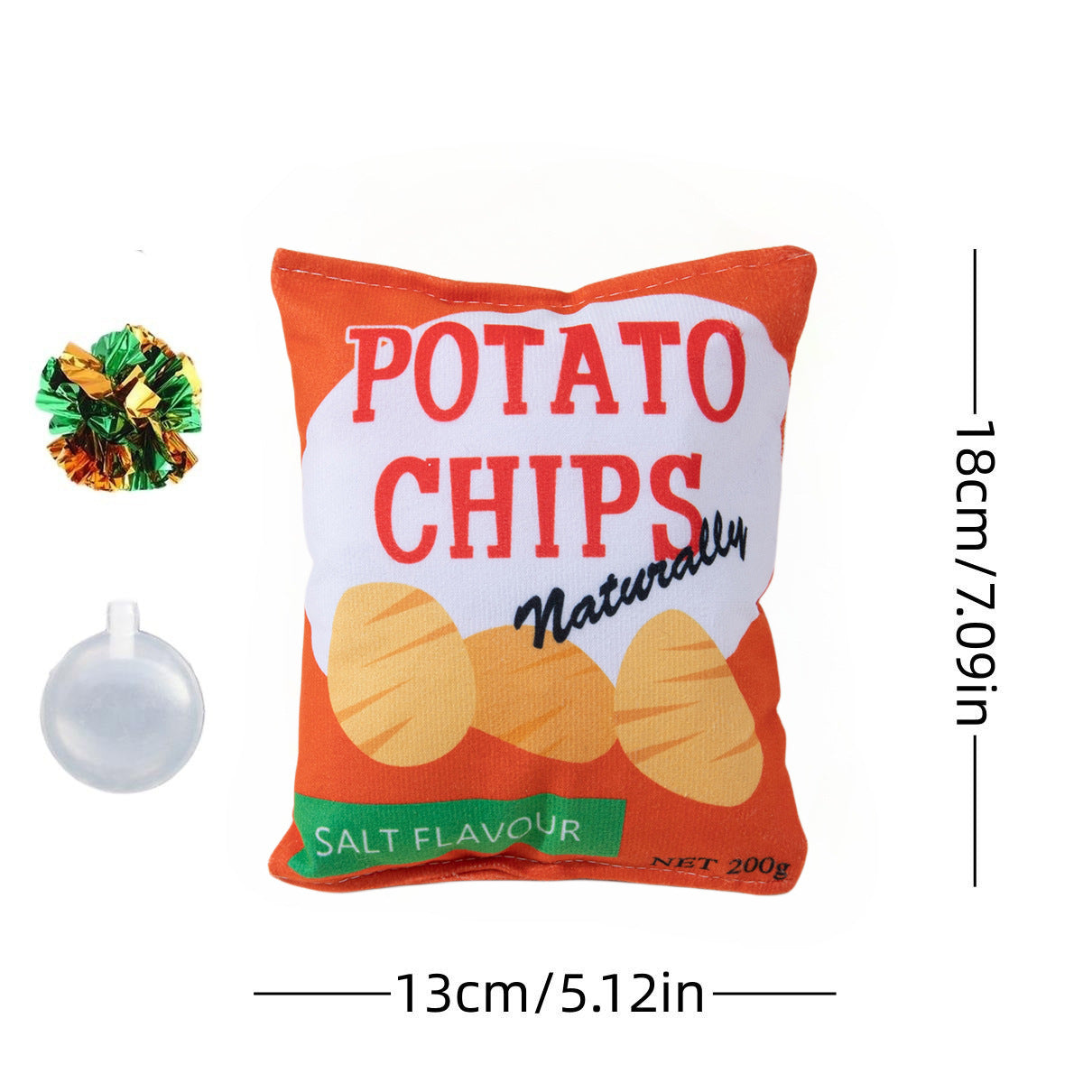 Interactive Dog Toy: Crinkle Paper Squeaky Potato Chips