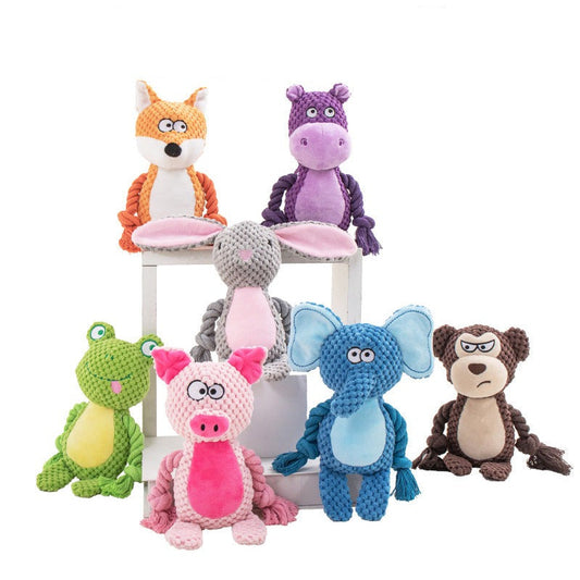 Interactive Squeaky Plush Dog Toy - Fun Zoo Animal Design