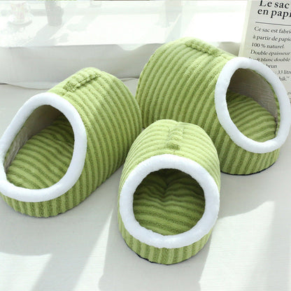 Warm Fleece Cat Bed Cave - Cozy & Comfortable Pet Accessory