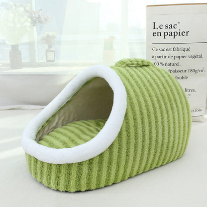 Warm Fleece Cat Bed Cave - Cozy & Comfortable Pet Accessory