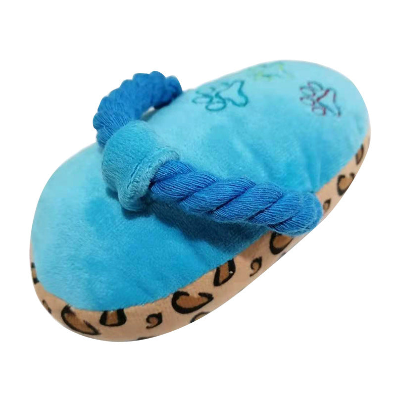 Interactive Dog Toy Plush Slippers - Fun Squeaky Design