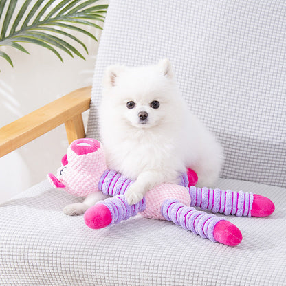 Durable Squeaky Dog Toys: Corduroy Elephant, Bear & Pig