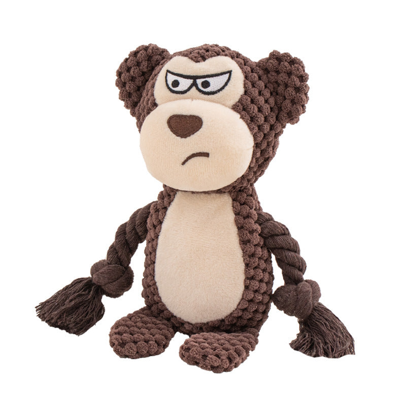 Interactive Squeaky Plush Dog Toy - Fun Zoo Animal Design