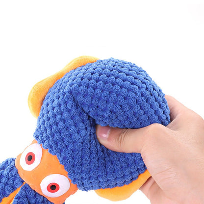 Interactive Plush Squeaky Dog Toy with Crinkle Paper Fun