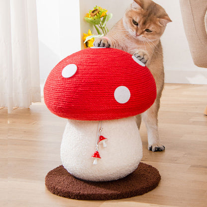 Durable Mushroom Cat Toy - Sisal Rope Scratching Post