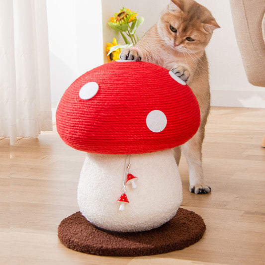 Durable Mushroom Cat Toy - Sisal Rope Scratching Post