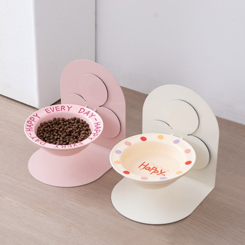Elevated Ceramic Cat Bowl with Anti-Black Chin Design