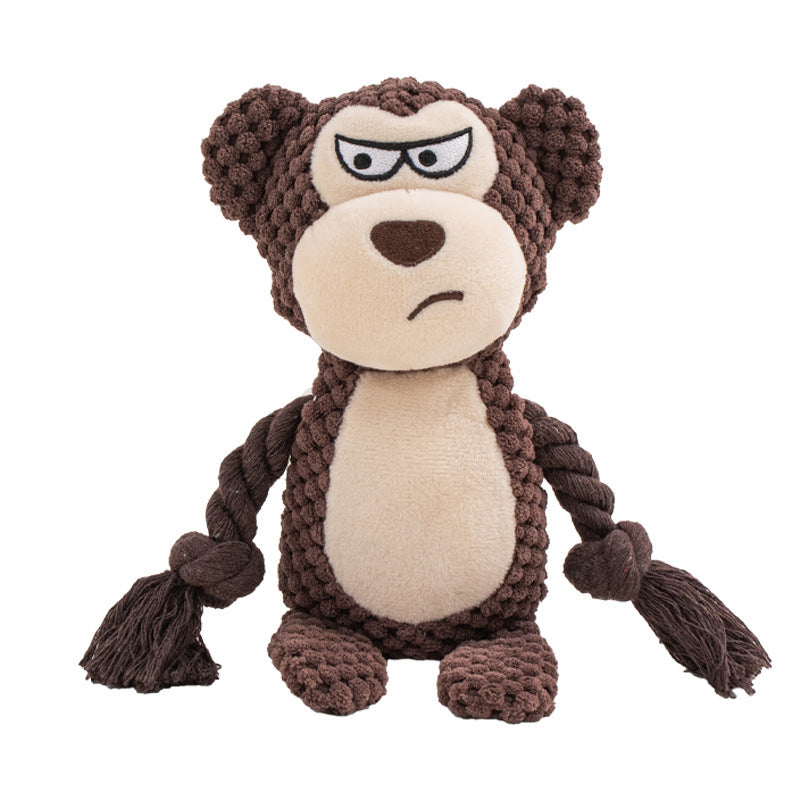 Interactive Squeaky Plush Dog Toy - Fun Zoo Animal Design
