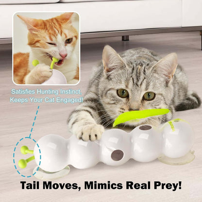 Interactive Electric Feather Cat Toy with Suction Cup Fun