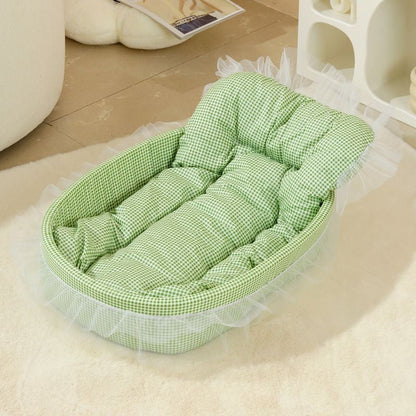 Cozy Oval Lace Cat Bed for Ultimate Comfort & Warmth