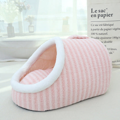 Warm Fleece Cat Bed Cave - Cozy & Comfortable Pet Accessory