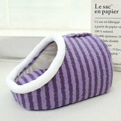 Warm Fleece Cat Bed Cave - Cozy & Comfortable Pet Accessory