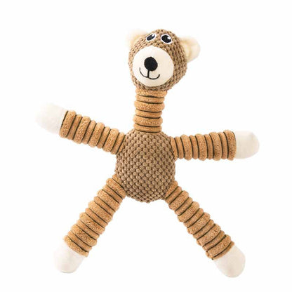 Durable Squeaky Dog Toys: Corduroy Elephant, Bear & Pig