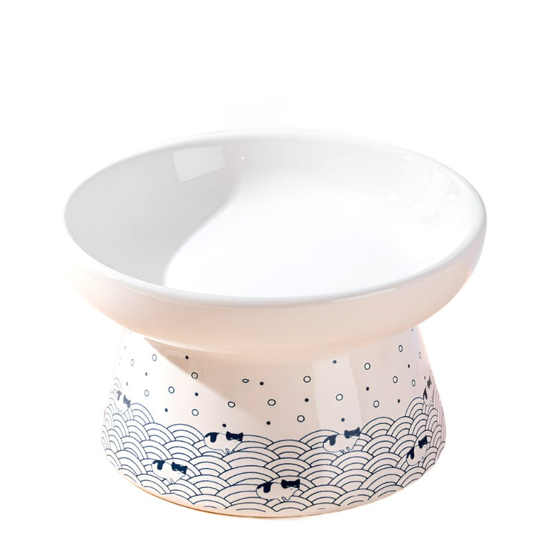 Durable Japanese Ceramic Cat Bowl for Stylish Hydration