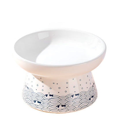 Durable Japanese Ceramic Cat Bowl for Stylish Hydration