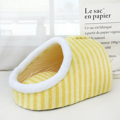 Warm Fleece Cat Bed Cave - Cozy & Comfortable Pet Accessory