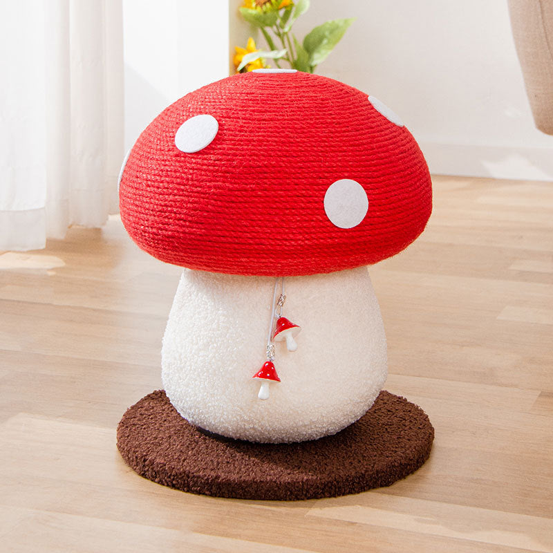 Durable Mushroom Cat Toy - Sisal Rope Scratching Post