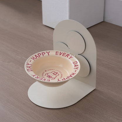 Elevated Ceramic Cat Bowl with Anti-Black Chin Design