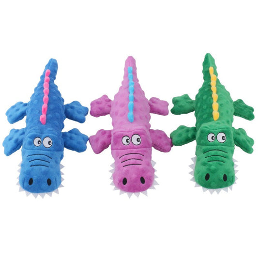 Interactive Crocodile Dog Toy with Squeaky Crinkle Fun
