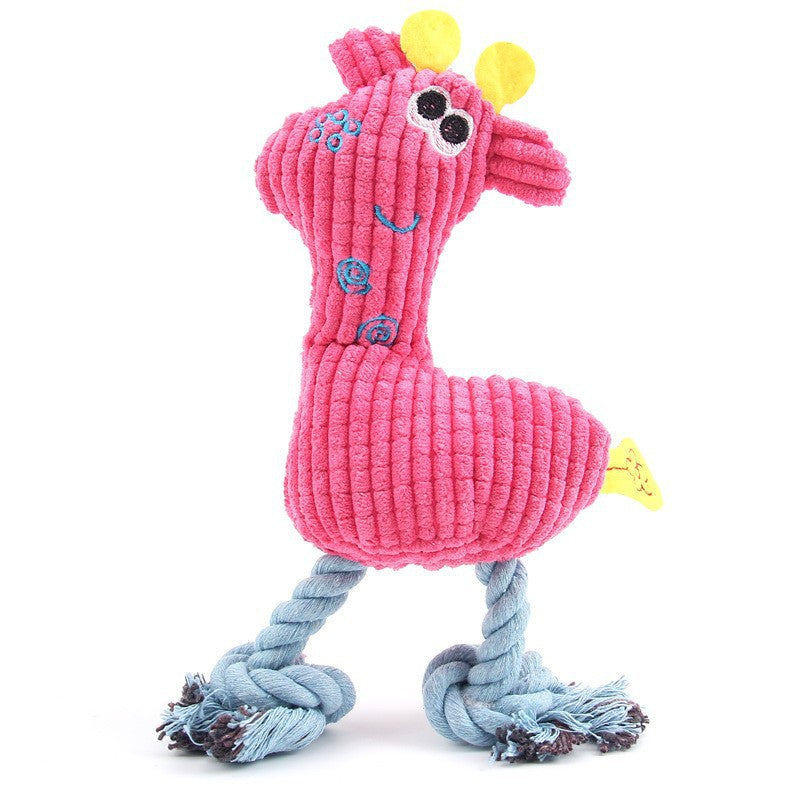 Durable Dog Toy: Cute Squeaky Deer with Rope for Fun Play