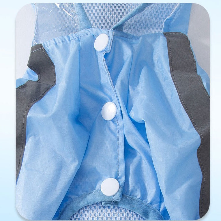 Durable Full-Cover Dog Raincoat with Convenient Pull